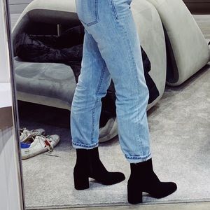 Stuart Weitzman black heeled booties